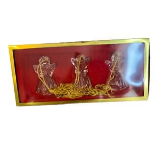 Gorham trio of crystal Christmas Angel ornaments